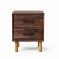 Wooden nightstand with two drawers and natural finish 40 x 40 x 50cm