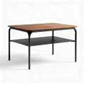 Wooden coffee table with metal frame and lower storage shelf 120 x 60 x 45cm