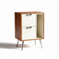 Wooden bedside table with two drawers and open shelf 45 x 40 x 75cm