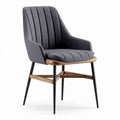 Upholstered dining chair with wooden frame in gray 50 x 60 x 85cm
