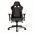 Racing style gaming chair with adjustable armrests fabric material black