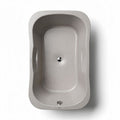 Freestanding rectangular bathtub made of stone resin in beige 120 x 80 x 45cm