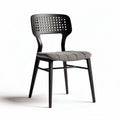 stackable dining chair with perforated backrest and padded seat 45 x 45 x 85cm
