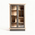 Glass door display cabinet for living room storage 80 x 40 x 120cm in wood and metal